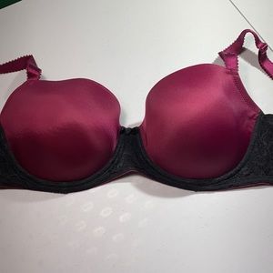 NWOT Voglio WINE/BLK Demi Cup, 40DD.  *P1018